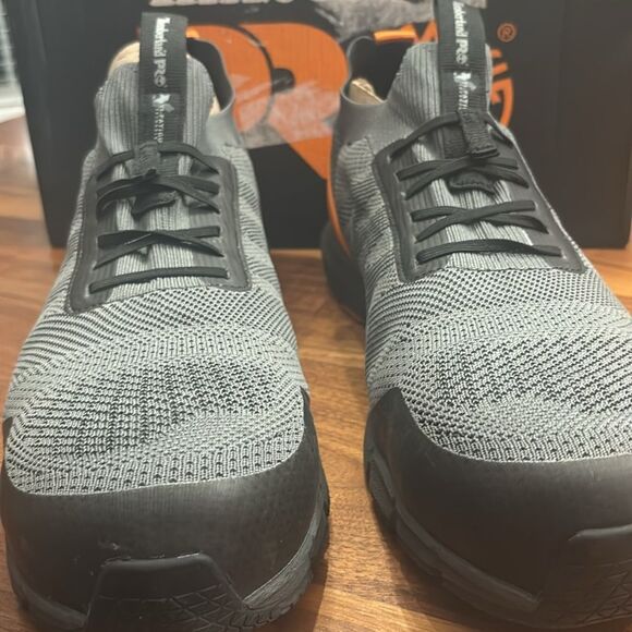 Timberland Pro Orange Gray Radius Knit Slip On Composite Safety Toe Shoe Size 14 - Picture 4 of 13